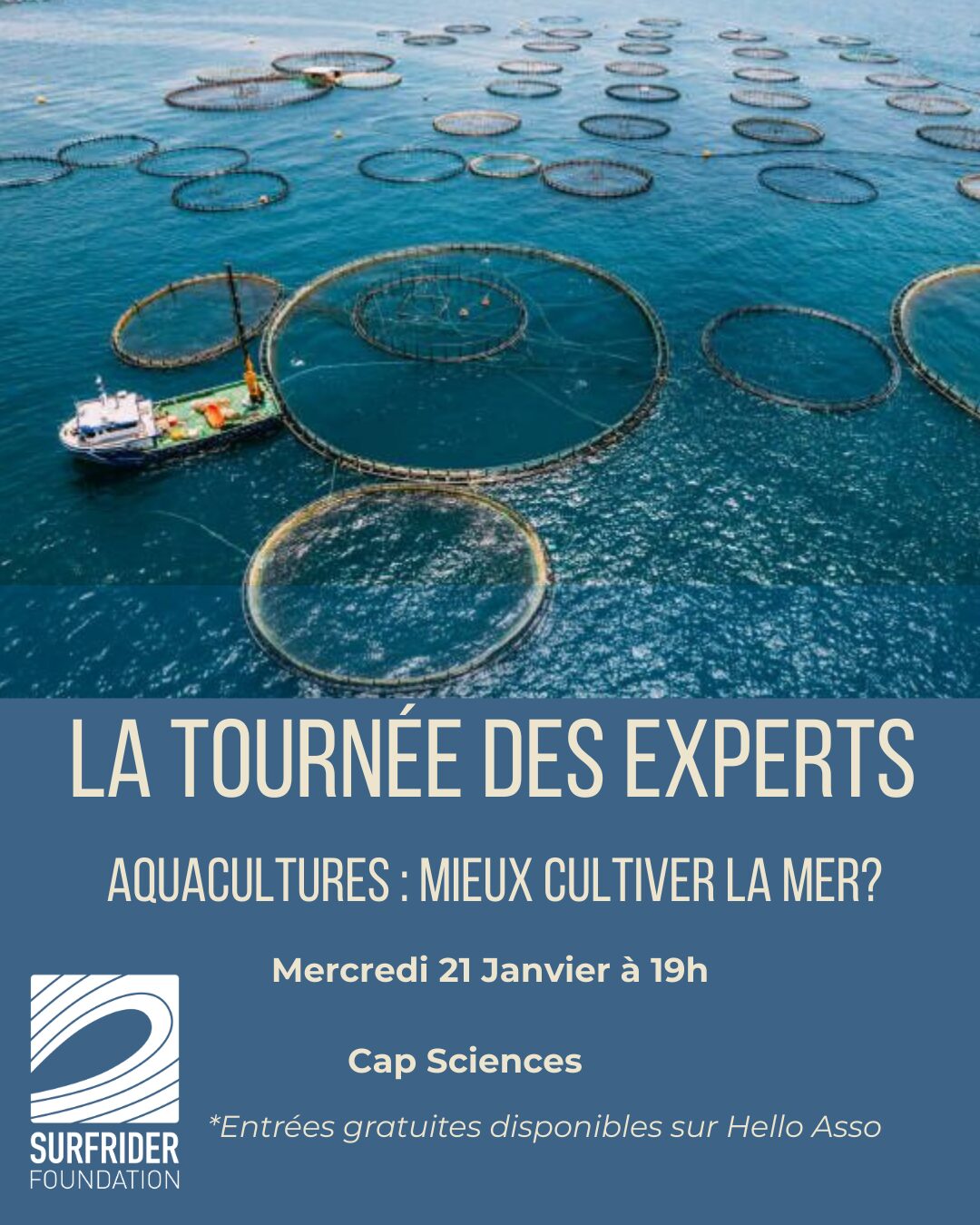 Affiche de Tournée des experts – Aquacultures : mieux cultiver la mer ?