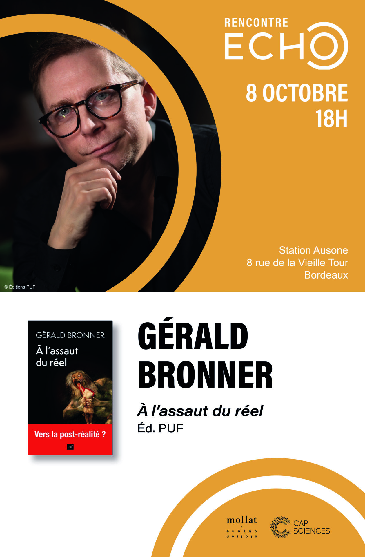 Affiche de Rencontre ECHO – Gérald Bronner