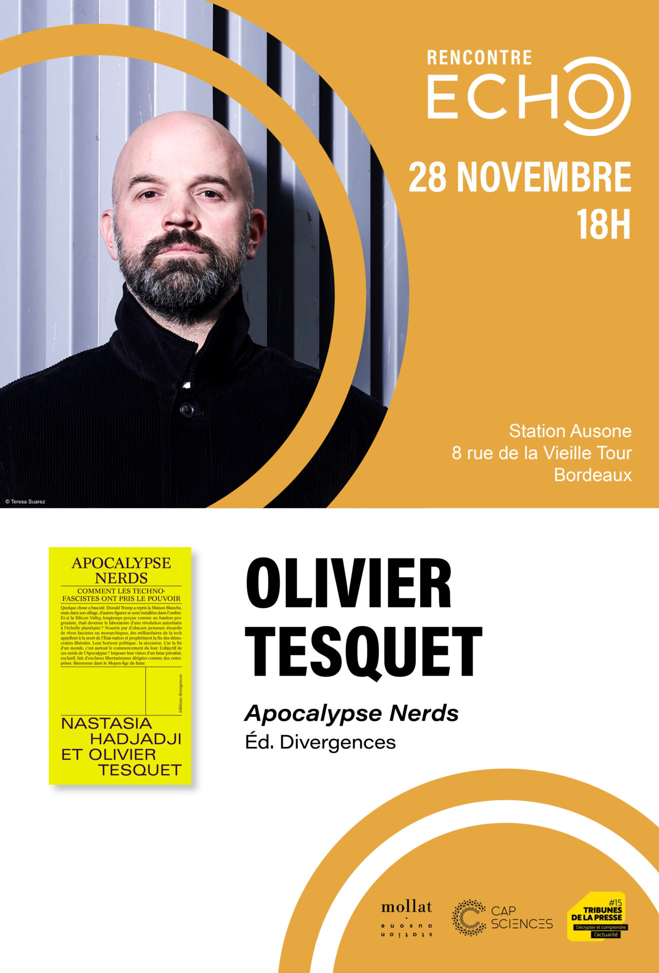 Affiche de Rencontre ECHO – Olivier Tesquet