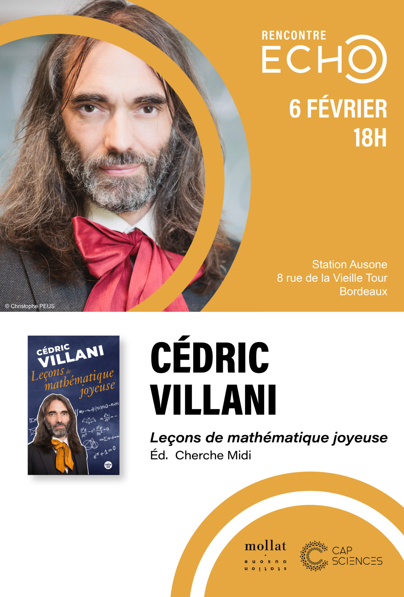Affiche de Rencontre ECHO – Cédric Villani