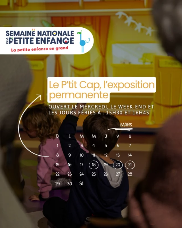 👶✨ Semaine Nationale de la Petite Enfance

À Cap Sciences on célèbre la curiosité des plus petits !
Découvrez des expériences pensées pour les 3-6 ans et la famille.

🧭 Le P’tit Cap – l’exposition permanente
Un espace spécialement conçu pour les enfants où l’on explore, expérimente et découvre le monde à travers le jeu et les sens. Une aventure immersive pour éveiller la curiosité scientifique et environnementale dès le plus jeune âge.

🧸 NOUVEAUTÉ : Charlie et la peluchologie (à partir du 7 avril)
Et si votre doudou devenait un sujet scientifique ? Dans cette nouvelle expérience, les enfants découvrent comment les scientifiques observent, comparent et classent le vivant, en explorant un drôle d’univers peuplé de peluches. Une aventure participative et poétique pour apprendre en s’amusant !

🍹 Happy Hour – L’enfance est-elle une classe dominée ?
Un moment convivial pour les adultes afin d’échanger et réfléchir ensemble aux enjeux de l’enfance aujourd’hui. Il reste des places sur notre billetterie

🎈 Une semaine pour jouer, expérimenter et questionner le monde… autour de la petite enfance !