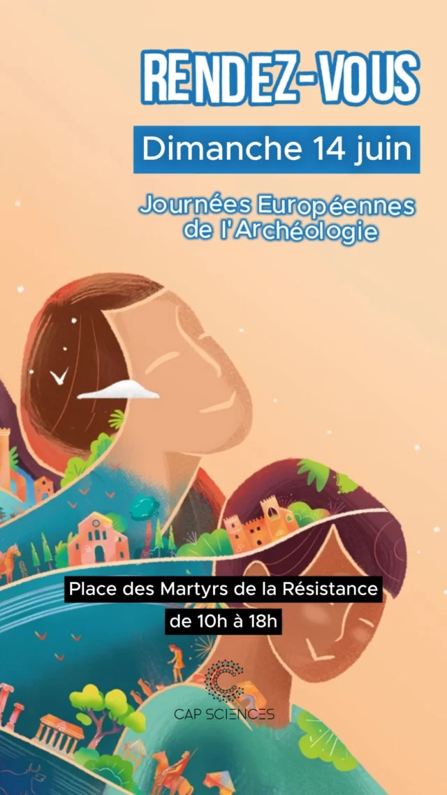 Cap Sciences vous donne rdv ce dimanche 14 juin à la Place des Martyrs de la Résistance pour les Journées Européennes de l’Archéologie ! 🤠

À l’occasion de la 17ᵉ édition des Journées Européennes de l’Archéologie, Cap’Archéo, l’Inrap et le Musée d’Aquitaine organisent le « Village de l’Archéologie » à Bordeaux, au cœur de la Place des Martyrs de la Résistance !

Au programme : visites guidés, rencontres, espace de projection, conférences, stands, expérimentations et jeux vous y attendent. Mais également de nombreux ateliers comme : Analyser les pigments des estampes, Sur les traces des premiers hommes, L'archéozoologie, Initiation aux écritures anciennes, La céramique, Défis de bâtisseurs ! et Les jeux romains

📆 Dimanche 14 juin, de 10h à 18h

📍 Place des Martyrs de la Résistance, 33000 Bordeaux

👀 Accès libre et gratuit

#capsciences #caparcheo #jea2026 #archeologie #palaisgallien #bordeaux #evenement #sortieenfamille
