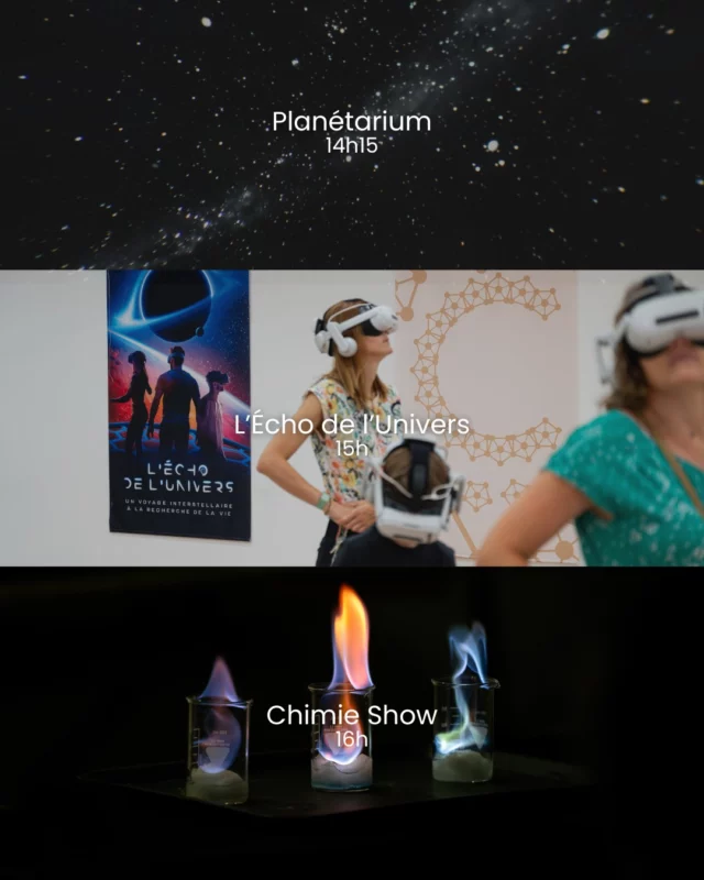 Vous recherchez encore une activité à faire en famille ou entre amis cet été ? 🚀

Nos expériences, accessibles dès 3 ans pour le Planétarium, vous attendent tout l'été à Cap Sciences 🧑‍🔬

👉 Avec le planétarium gonflable, partez à la découverte du ciel étoilé, de la voie lactée ou encore des galaxies lointaines. Une séance spéciale sera proposée le mercredi 12 août à l'occasion de l'éclipse solaire !

👉 L'Echo de l'Univers : grâce à la réalité virtuelle, embarquez pour une aventure cosmique aux confins de l'espace ! Oserez-vous vous aventurer jusqu'au coeur d'un trou noir ?

👉 Mousse géante, ballon qui explose, liquide qui changent de couleur... Assistez en famille à ce surprenant spectacle de chimie !

De quoi bien remplir les après-midi par temps de canicule 😎

Réservez dès maintenant vos billets en ligne 🎟️
📷 @gdphotosbordeaux