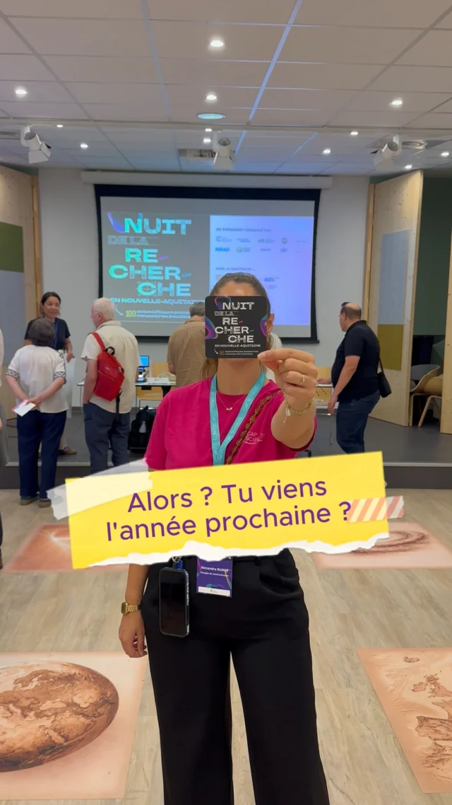 Vous étiez nombreux et nombreuses cette année à découvrir pour la 1ère fois la Nuit de la Recherche ! 🔬

Et c'était une édition folle ! On a chanté, cherché, discuté, dansé, écouté, voté, trouvé, joué... MERCI à toutes et tous pour votre participation cette année ! Et merci aux chercheur.es et doctorant.es pour leurs partages 🔍

Un grand merci à tous nos partenaires de cette édition : @universitedebordeaux , @ubmontaigne , @cnrs , @inria_officiel , @inrae , @bdxsciencesagro , @inserm , @bordeauxinp  et Arts et Métiers Sciences et Technologies.

A la région @region_nouvelle_aquitaine , @bordeauxmetropole , @anr_agencerecherche, Sciences avec et pour la société et European Researchers' Night pour leur soutien.

A @radiocampusbordeaux , @dealersdescience  et Les créants pour leur participation.