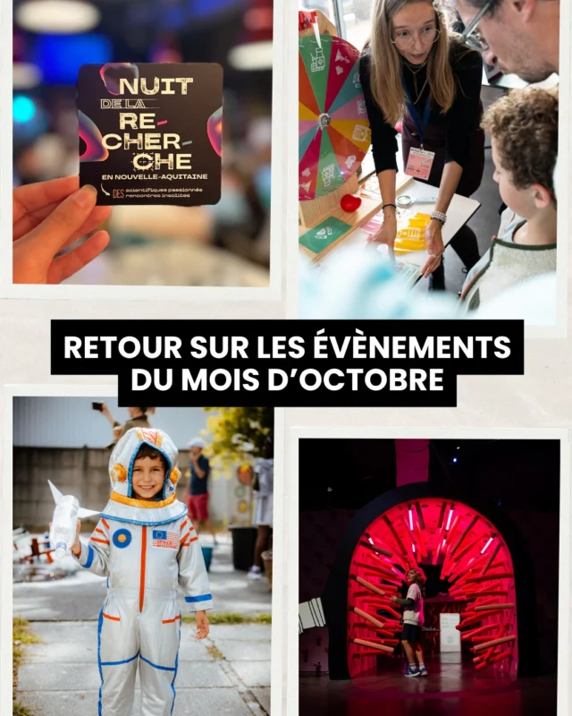 🍂 En octobre à Cap Sciences : on n’a pas eu le temps de s’ennuyer ! 🔬🚀

Entre la Nuit de la Recherche à Agen 🌙, le lancement de la nouvelle exposition Crotte ! Que fait le microbiote ?, la Semaine de l’espace 🌌 et des expériences à partager au Village des Sciences, octobre fut un mois riche en découvertes, en rencontres et en curiosité scientifique ! ❤️

On vous embarque avec nous pour un petit retour en images ? 👀

📸 @gdphotosbordeaux